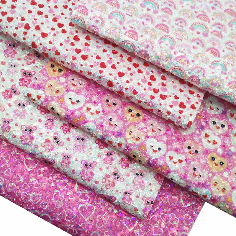 Розовый День Святого Валентина любовь с принтом из зернистой кожи Gretite Flash ткань имитация хлопчатобумажной шерсти низ детская обувь из искусственной ткани B164