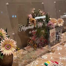 结婚婚礼创意爱心签到框全透明宾客留言板签名册欧式装饰布置摆件
