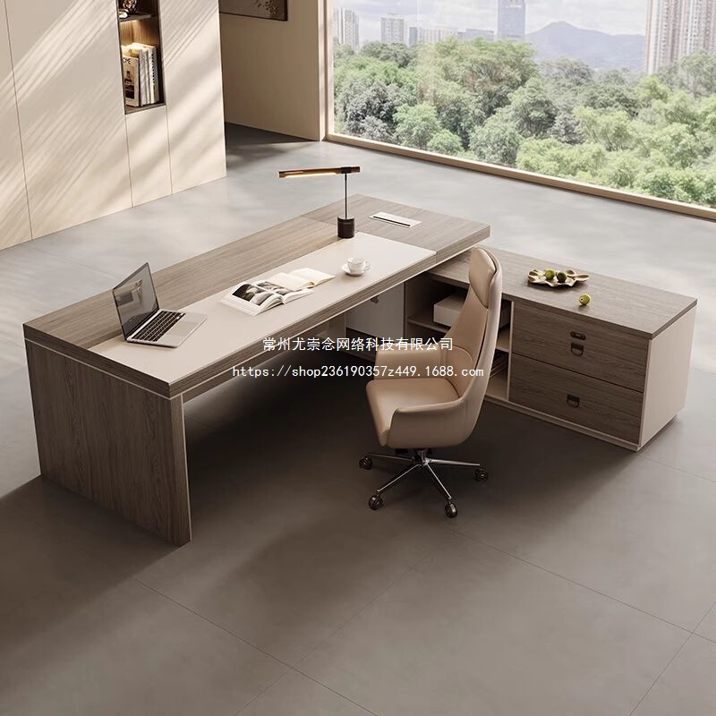 Boss Desk Simple Modern Office Supervisor Desk Manager President Short Cabinet Table and Chair Combination Office Furniture