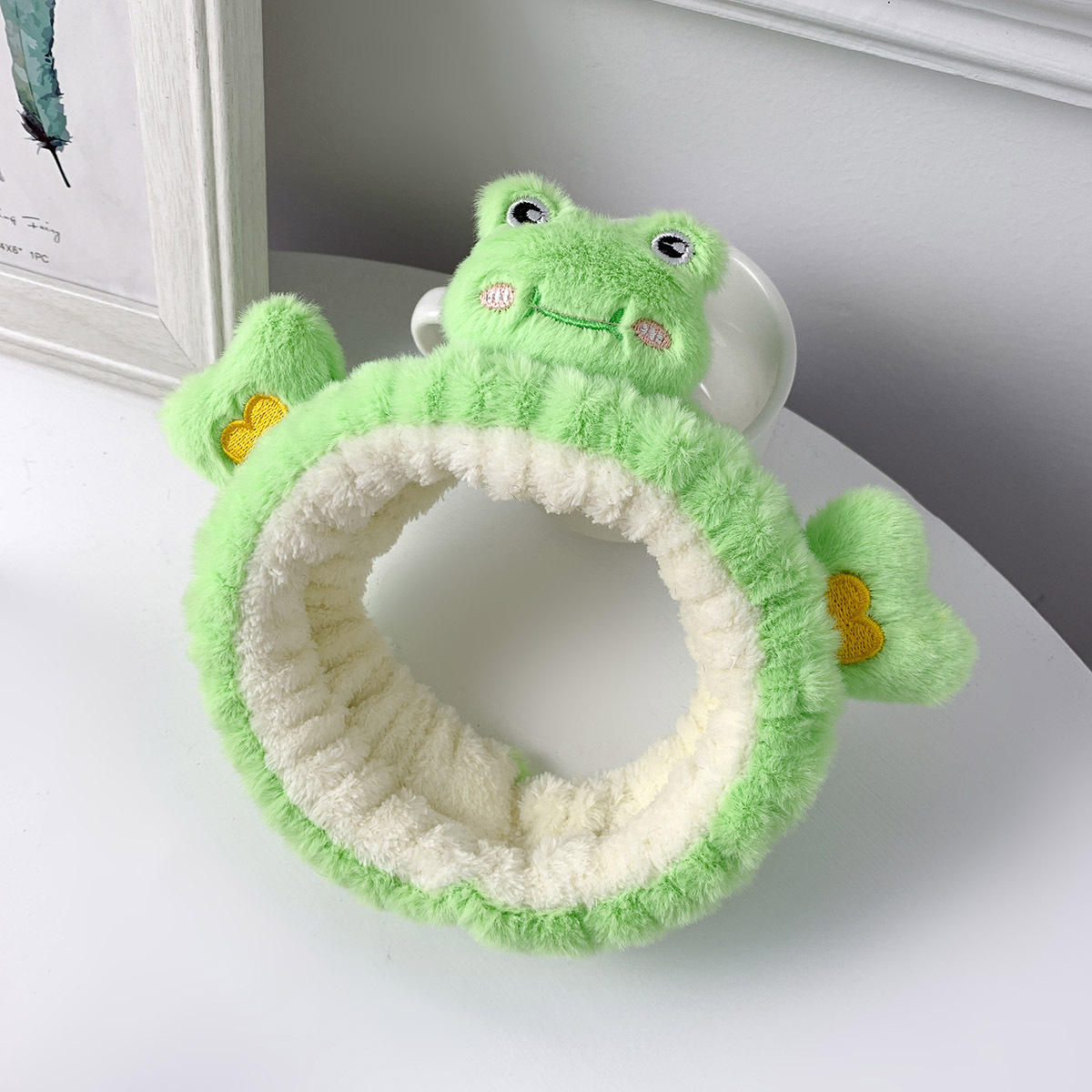 Otoño y invierno de peluche de jade de dibujos animados lavarse la cara correa de cabello adorable oso color combinación correa de cabello de muñeca impermeable adornamientos de cabello al por mayor