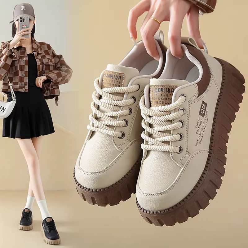 Thick-Soled Sneakers for Women with a Stepping-On-Clouds Feel, Spring 2026 New Model, Women's Small Size 34, Comfortable and Versatile Putian Sports Shoes