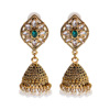 Long retro earrings from pearl, ethnic accessory, European style, city style, India, ethnic style