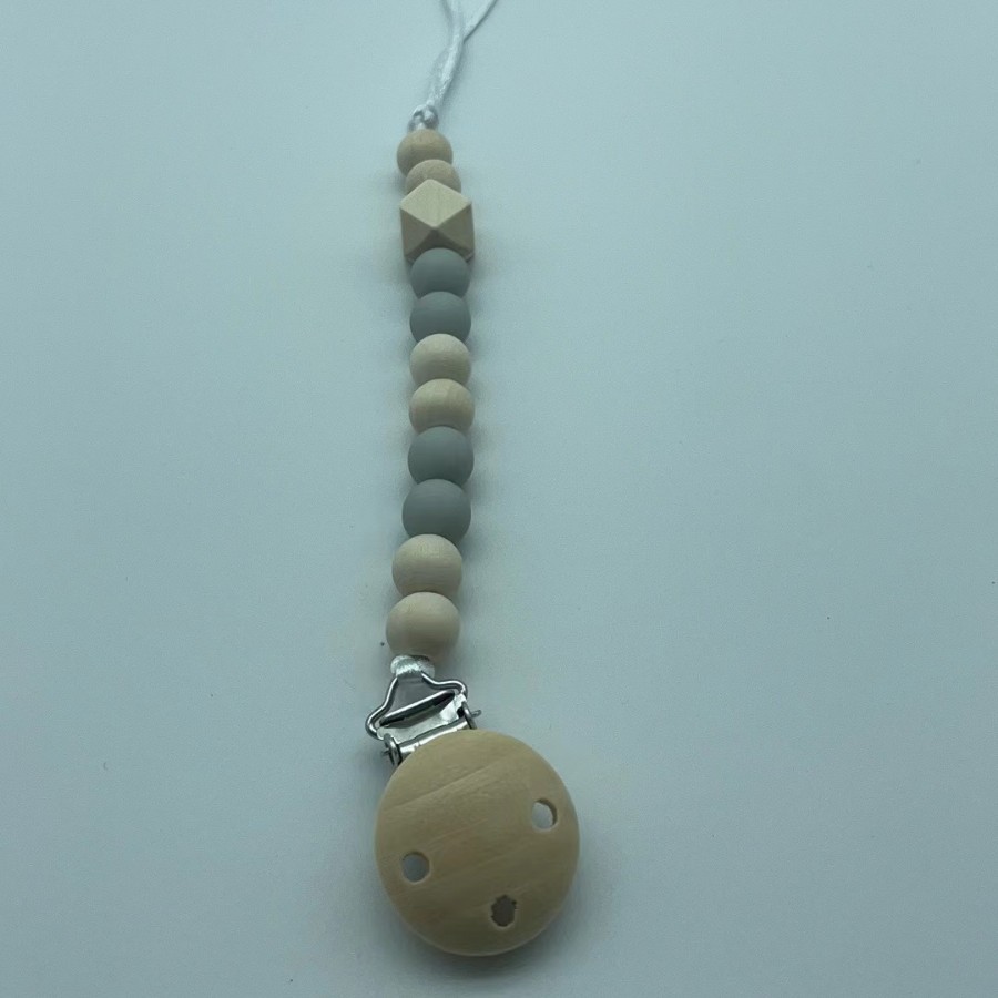 De madera bebé chupete clip chupete Cadena de juguete bebé chupete anti-caída de la cadena mordedura clip de haya anti-caída de la cadena