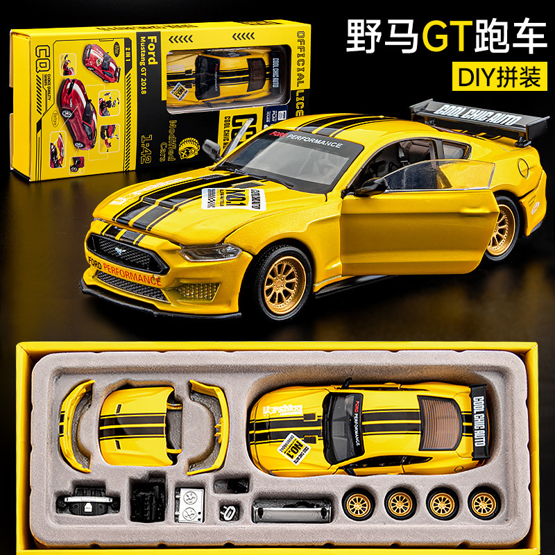 Authentic Licensed Ford Mustang Gt Alloy Car Model Assembly Kit, Realistic Sports Car Simulation Toy for Boys