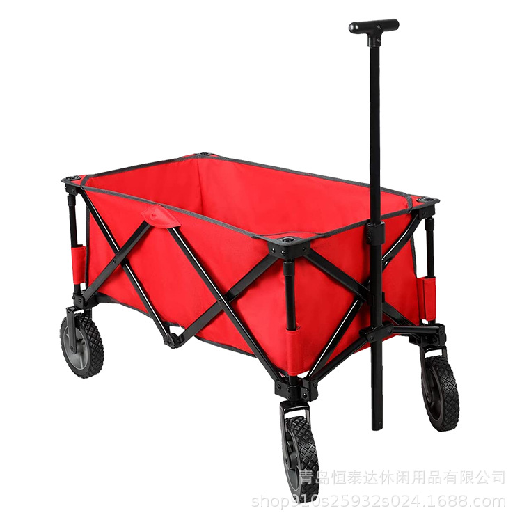 户外营地车家用购物车便携可折叠拉杆野营车7寸拉货摆地摊小推车