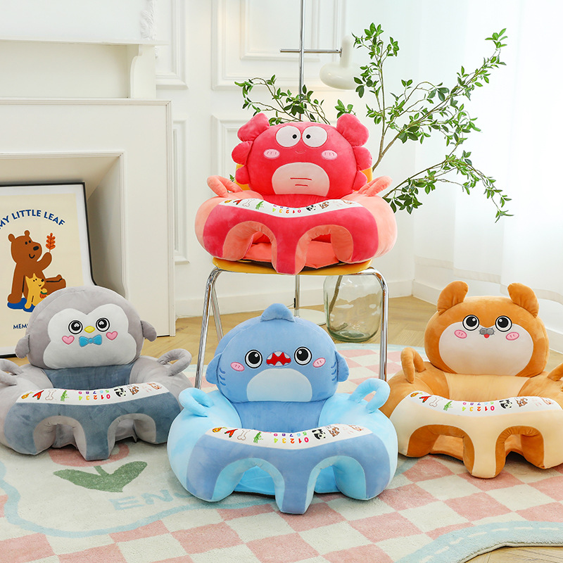 Nuevo bebé para aprender a sentarse en el sofá de dibujos animados para bebés pequeños, ejercicio de asiento anti-caída para niños de la serie marina, asiento transfronterizo