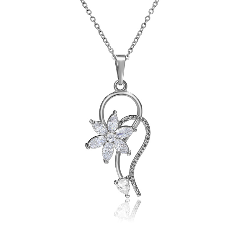 Joyería de Xupin estilo coreano collar de flores de diamantes de moda nicho femenino luz transfronteriza lujo de alto grado temperamento Cadena de clavícula