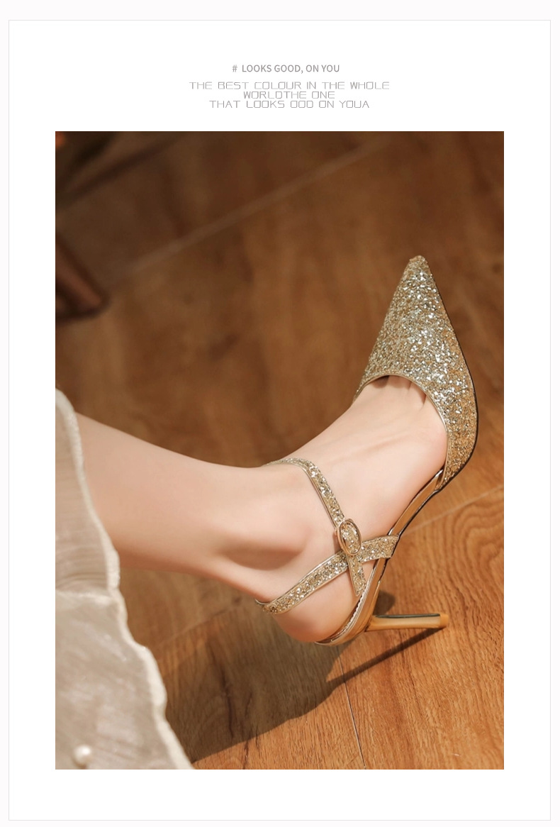 2024 Neues Pailletten-Stirnband, hinten leere High Heels, Sandalen, zwei Tragen, High Heels, High Heels, Eleganz, Pendeln, professionelles Bankett_voghion.com