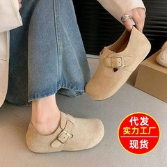 复古内增高厚底勃肯鞋女2025秋季新款休闲百搭一脚蹬全包博肯单鞋