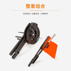 Cross-border winter fishing ice fishing flag black foldable triangular fishing platform portable storage ice fishing rod wholesale