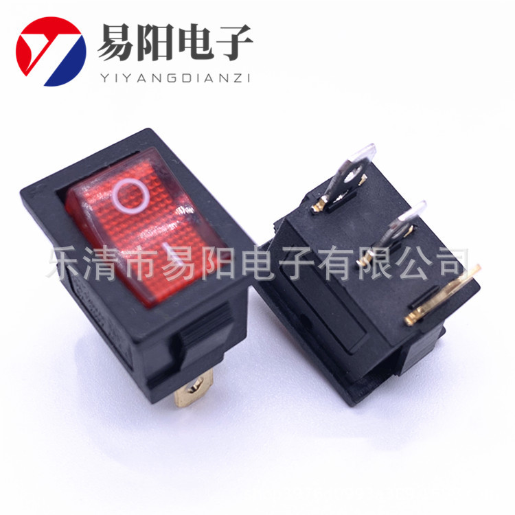 厂家供应船型开关 KCD1方形两档三脚 15*21带灯翘板开关