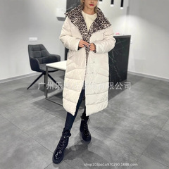 25秋冬新款欧美跨境亚马逊独立站女装休闲时尚高领长款厚棉大衣