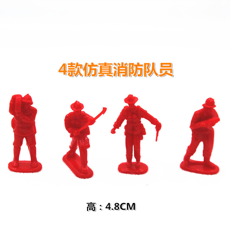 5CM四款微景观仿真消防队员摆件童玩具消防人物心理沙盘正义使者