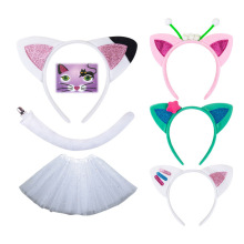 卡通可爱猫咪动物发箍新款儿童卡通小猫耳朵头饰舞会派对装扮发卡
