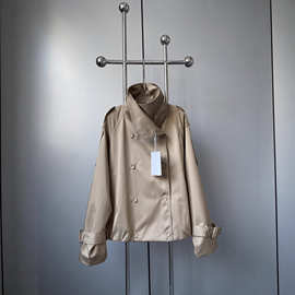 陈佳楠NNS Ac*e25秋季新款英伦风 设计感立领短款韩系风衣外套女