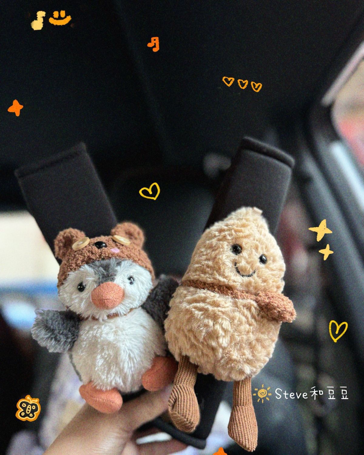 Car Interior Decoration Anti-Strangle Peanut Penguin Doll Popular Cute Car Seat Belt Shoulder Pad Decoration
