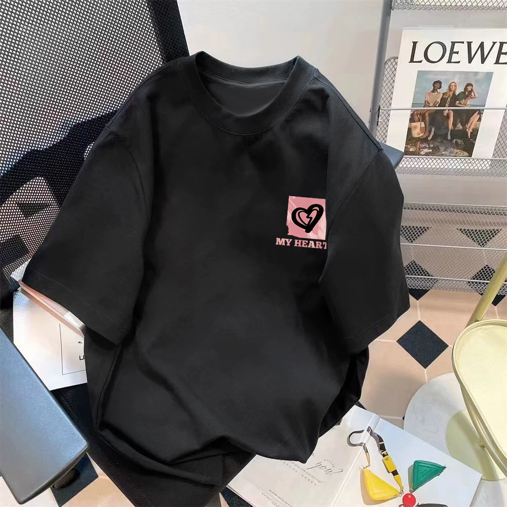Oversize летняя футболка унисекс с принтом клубники, размеры M–5XL