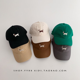 Korean cartoon puppy children's hat spring and autumn thin sunscreen cap summer baseball cap for baby boys and girls