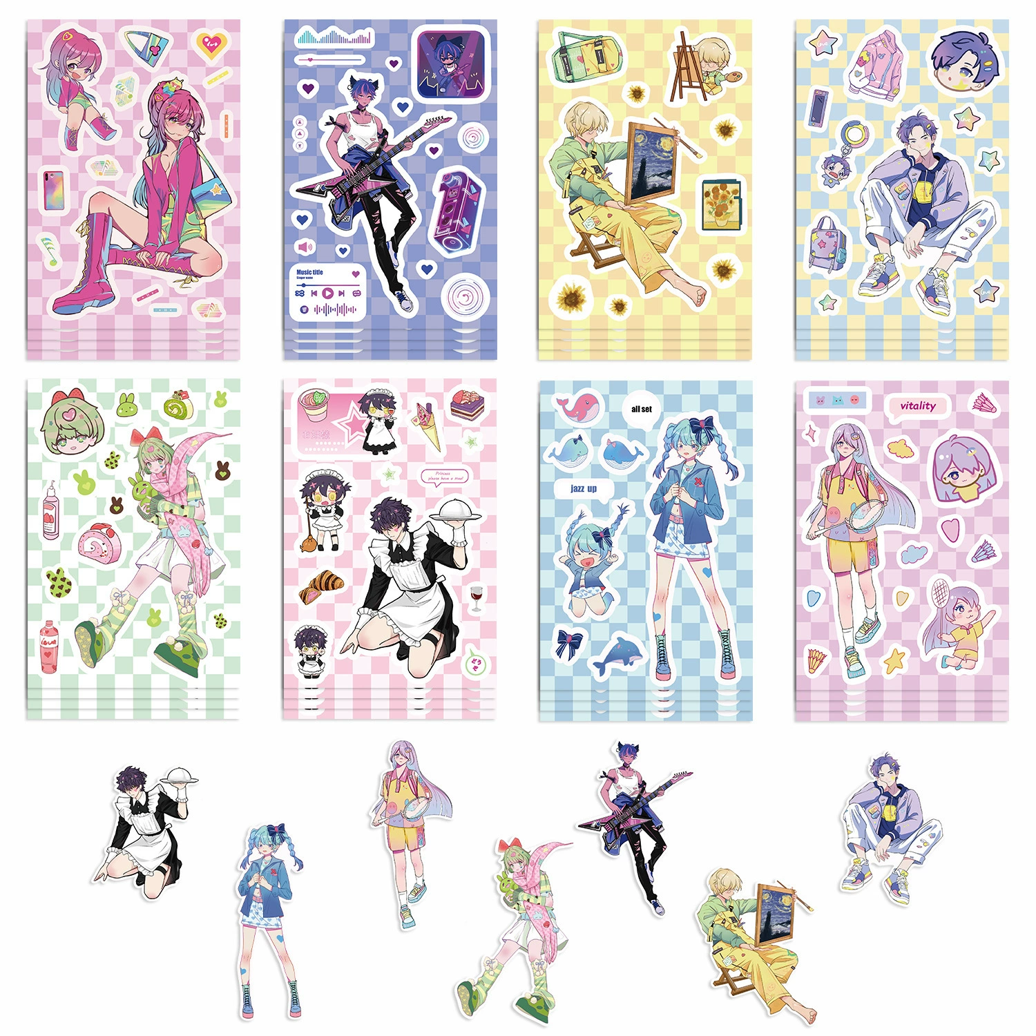 8 KAWAII Dimensional Rhythm Stickers наклейки для patчинг водостойкий дневник справочник патч DIY декоративная наклейка