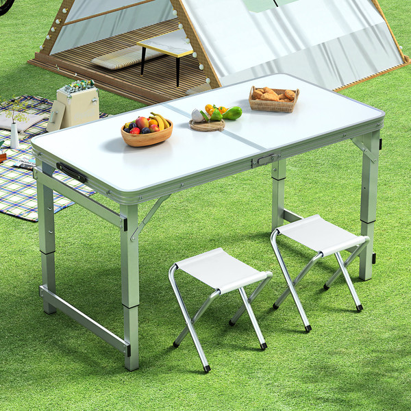 Outdoor table portable aluminum alloy can be folded at the table