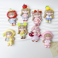 かわいい漫画ビッグカードフルーツ人形樹脂ジュエリーアクセサリー diy ウォーターカップステッカーシューズバックル素材クリーム接着剤