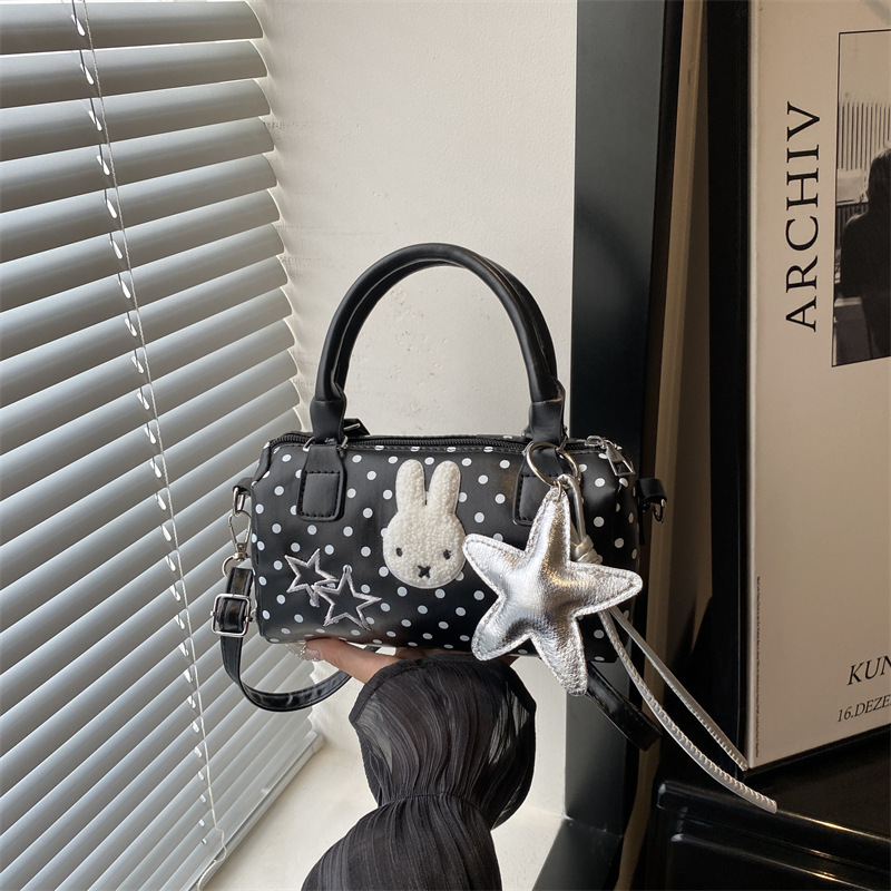 Cute Polka Dot Mickey Boston Bag for Women 2026 New Model High-End Daily Commuting Shoulder Crossbody Bag Cute Polka Dot Mickey Boston Bag for Women 2026 New Model High-End Daily Commuting Shoulder Crossbody Bag