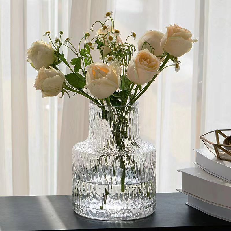 Vaso de vidrio glaciar infinito personalizado creativo simple acuoso flor flor flor fresca flor seca flor arreglador regalos de vacaciones