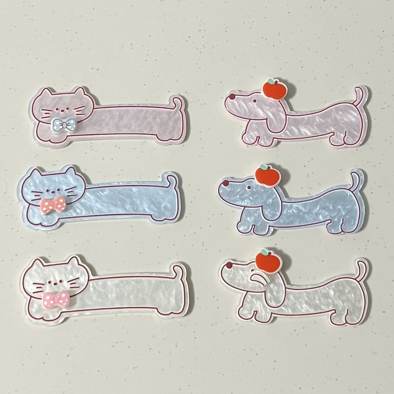 슈퍼 귀여운 다채로운 긴 고양이 애플 강아지 아크릴 액세서리 DIY 헤어핀 헤드웨어 휴대 전화 케이스 패치 구멍 신발