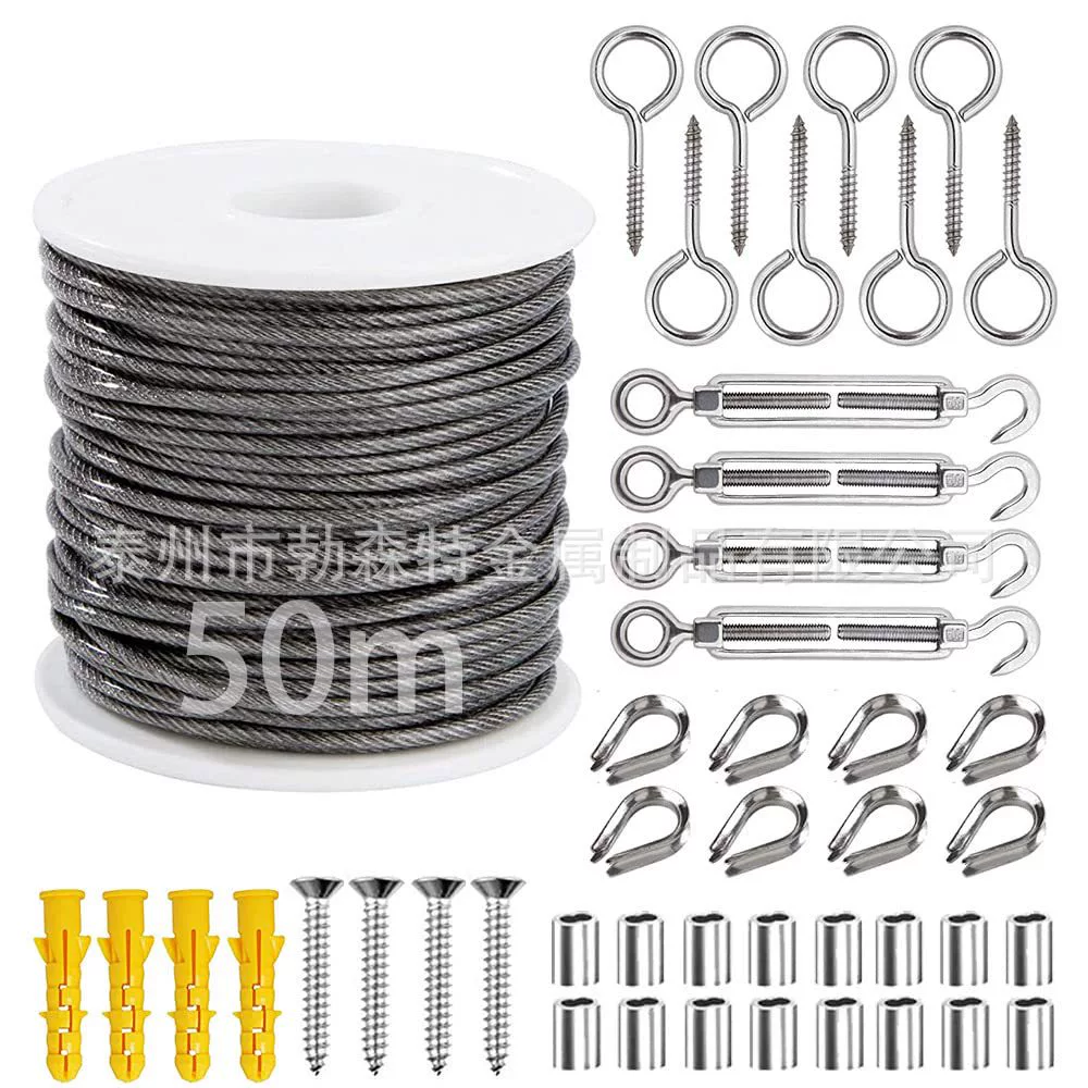 304 нержавеющая сталь резиновый канат подвесный комплект наружный сад перила кабельный комплект герметизатор наперсток