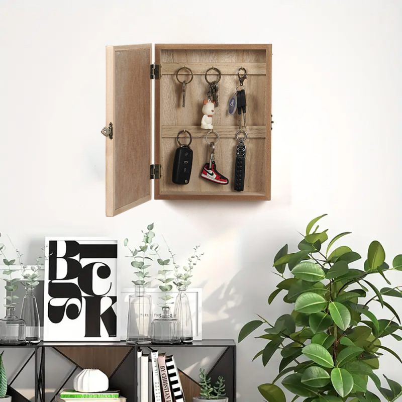クリエイティブドライフラワー装飾キー収納ボックスホーム玄関リビング掛け収納ボックス壁掛け整理フック飾り|undefined