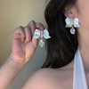 Earrings with bow, advanced small design crystal earings, high-quality style, internet celebrity