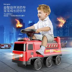 New bus police car fire track car adventure baby electric car children's toy car can seat people