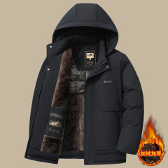 新款加绒加厚保暖男士棉服冬季中老年人棉袄棉衣爸爸装外套2563B