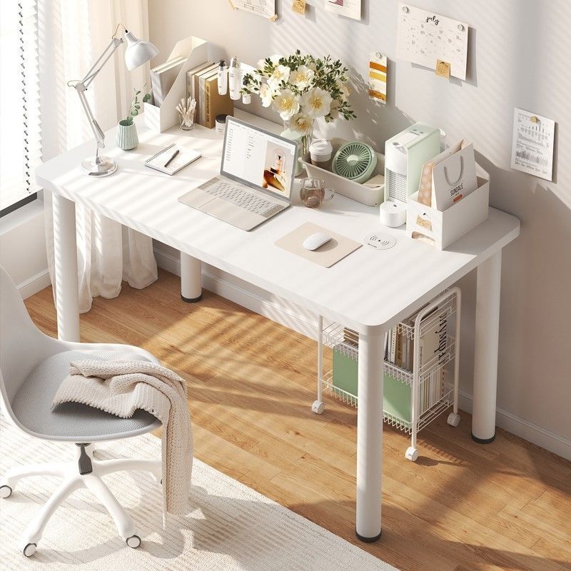Bedside Computer Desk Study Desk Writing Desk Simple Table Rental House Rental Bedroom Desk Rounded Corner White Table