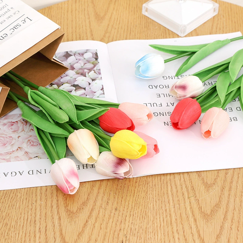 Artificial polyurethane tulip stem, realistic touch, wedding & home décor, lightweight 0.015 kg