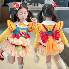 女童洛丽塔lolita秋装新款汉堡cos服公主裙儿童连衣裙演出礼服裙