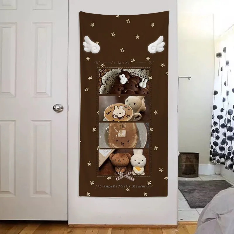 ins Miffy Rabbit Rilakkuma Japanese Vintage Wall Hanging for Bedroom Dormitory Decoration Background Wall Hanging Vertical Version ins Miffy Rabbit Rilakkuma Japanese Vintage Wall Hanging for Bedroom Dormitory Decoration Background Wall Hanging Vertical Version