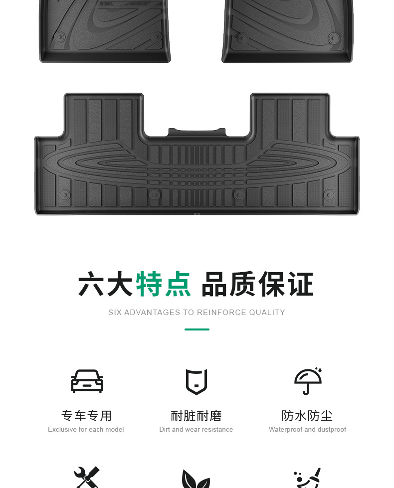 Suitable for Volkswagen Id.3 Passat Sagitar Tanyue Touron Tiguan Lb8 Car-Specific Fully Injection-Molded Tpe Floor Mats