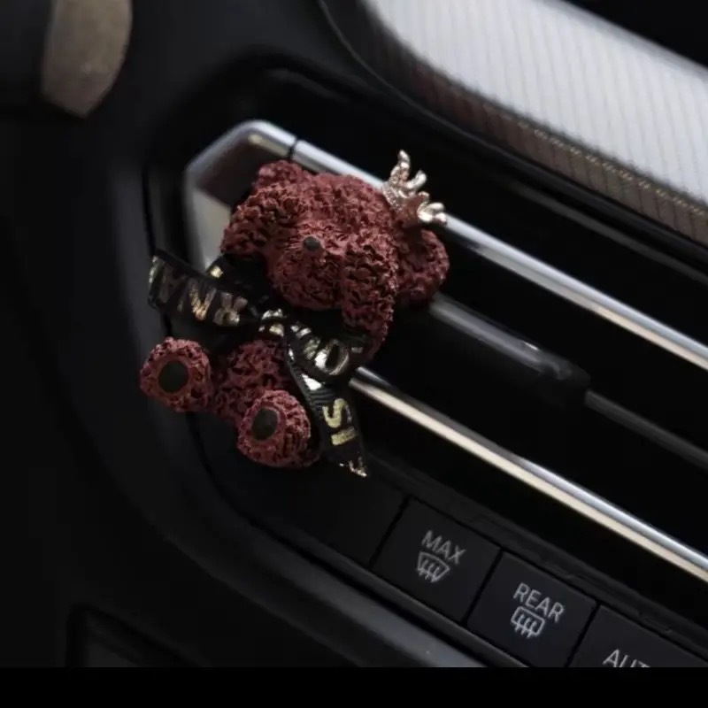 Car Aromatherapy Purple Bow Bear Car Fragrance Car Air Conditioning Air Outlet Perfume Expansion Stone Ornaments