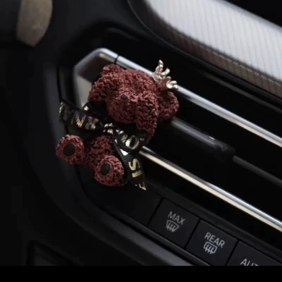Car Perfume Aromatherapy, Car Aromatherapy Purple Bow - dark-red-teddy-bear-floral-fragrance