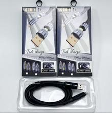 跨境四合一弹簧松紧尼龙编织快充线适用苹果安卓华为充电线数据线