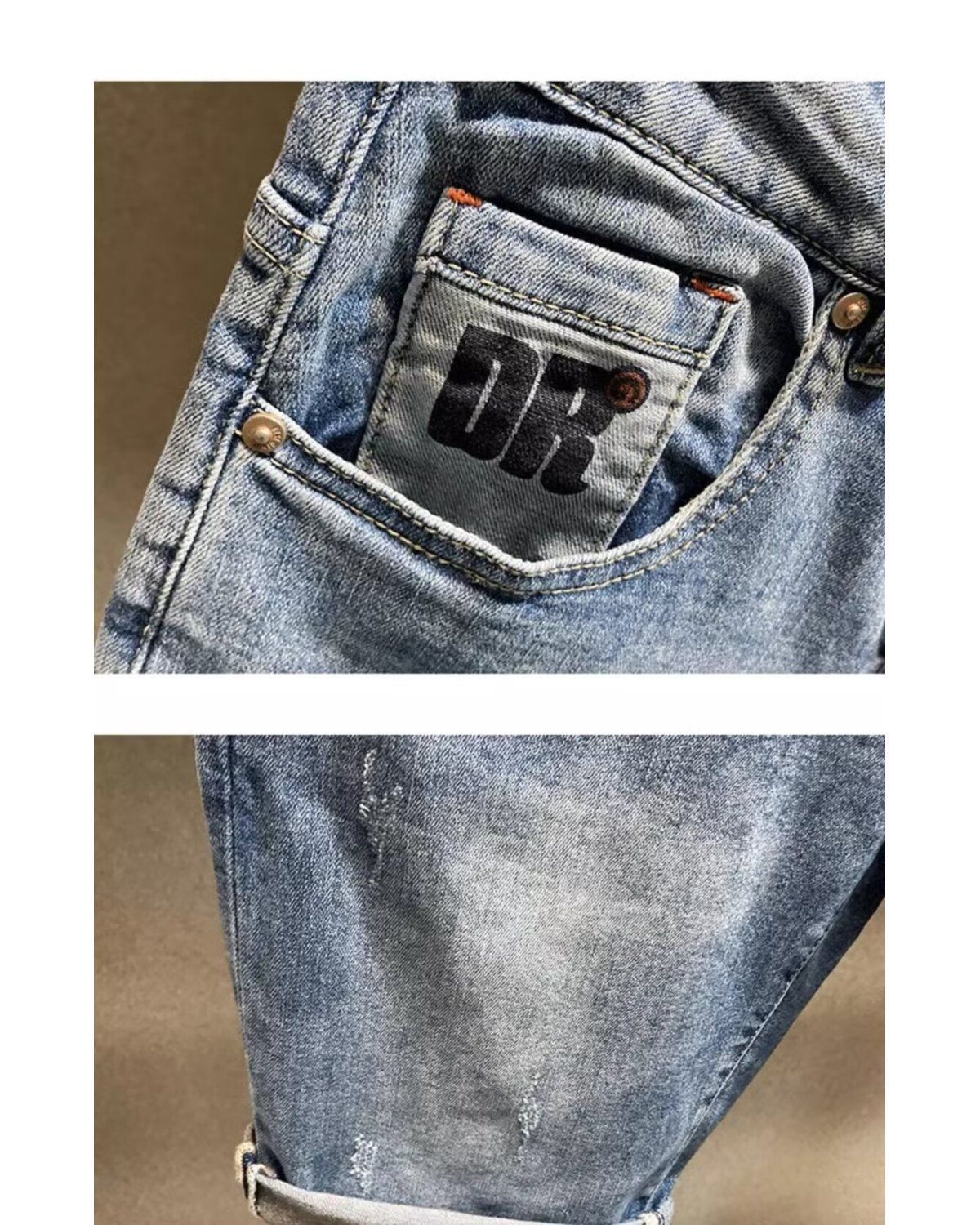 Herren Denim Shorts Slim Fit Retro Style Stretch Sommer Jeans_voghion.com