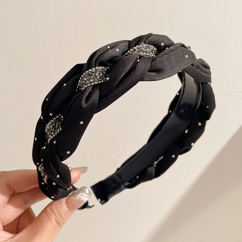 法式复古针织宽边发箍女高级感发卡小香风高颅顶压发头箍洗脸发捆|undefined