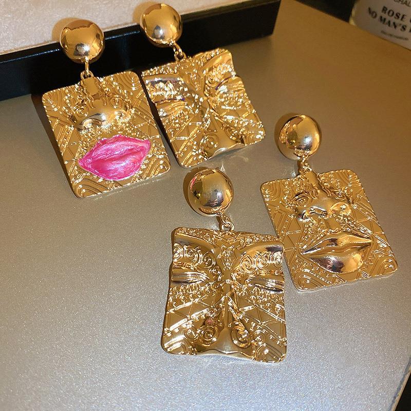 1 Pair Streetwear Square Enamel Alloy Drop Earrings display picture 1