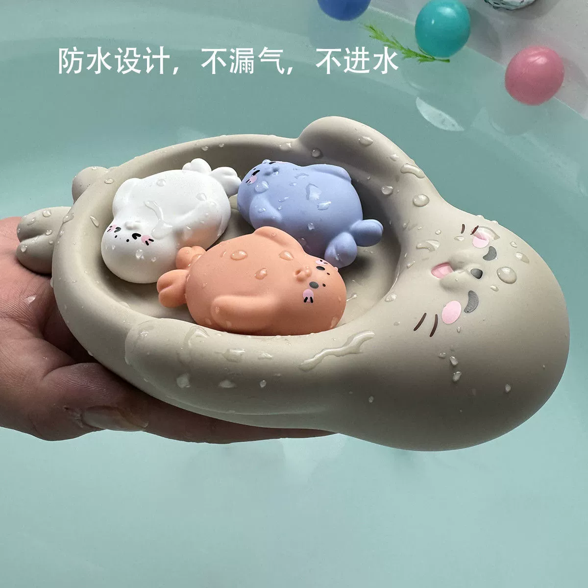 Мультяшная водонепроницаемая пластмассовая игрушка для игры в воде для малыша, бегемот