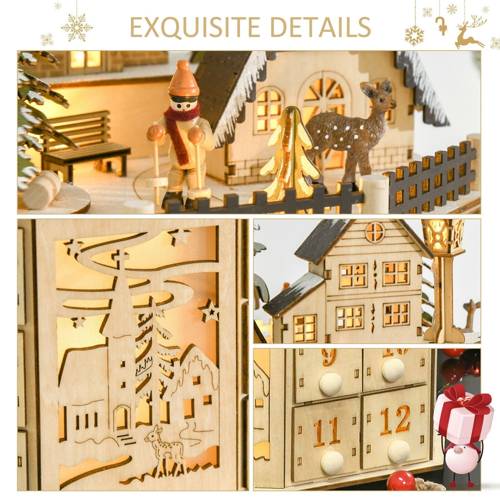 3328g Weight Calendar ornaments Event & Party Supplies 1 Piece Quantity Party, Festival Occasion Wood Material Christmas Festival Christmas House, Christmas Tree Pattern Retro, Classic Style Style Christmas Retro Classic Style Christmas House Christmas Tree Wood Party Festival Calendar Ornaments Decorations Table Decoration 5