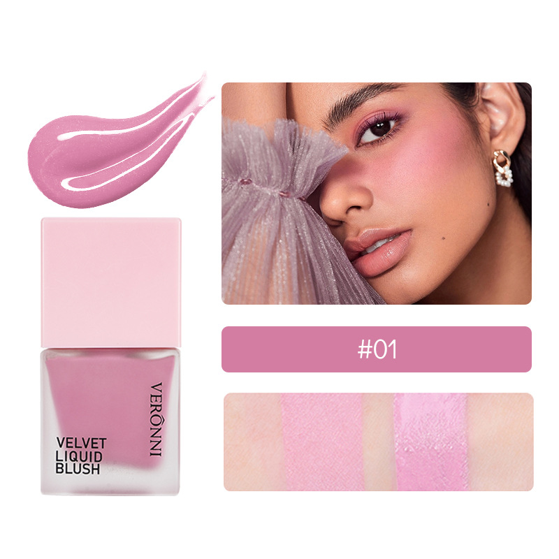 VERONNI 10ML liquid blush long-lasting color non-fading waterproof blush natural moisturizing rouge blush