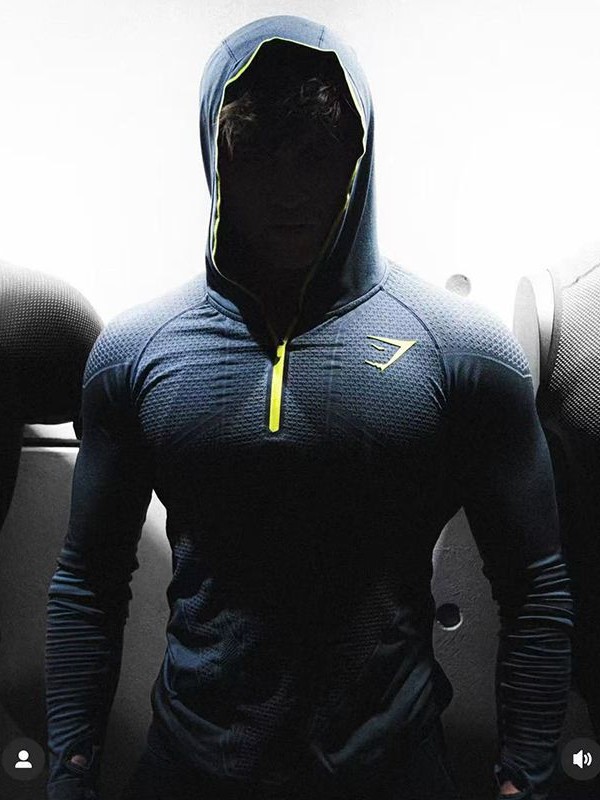 GYM Fitness hombre otoño invierno clásico superhéroe secado rápido elástico hoodie medio cremallera camiseta superior