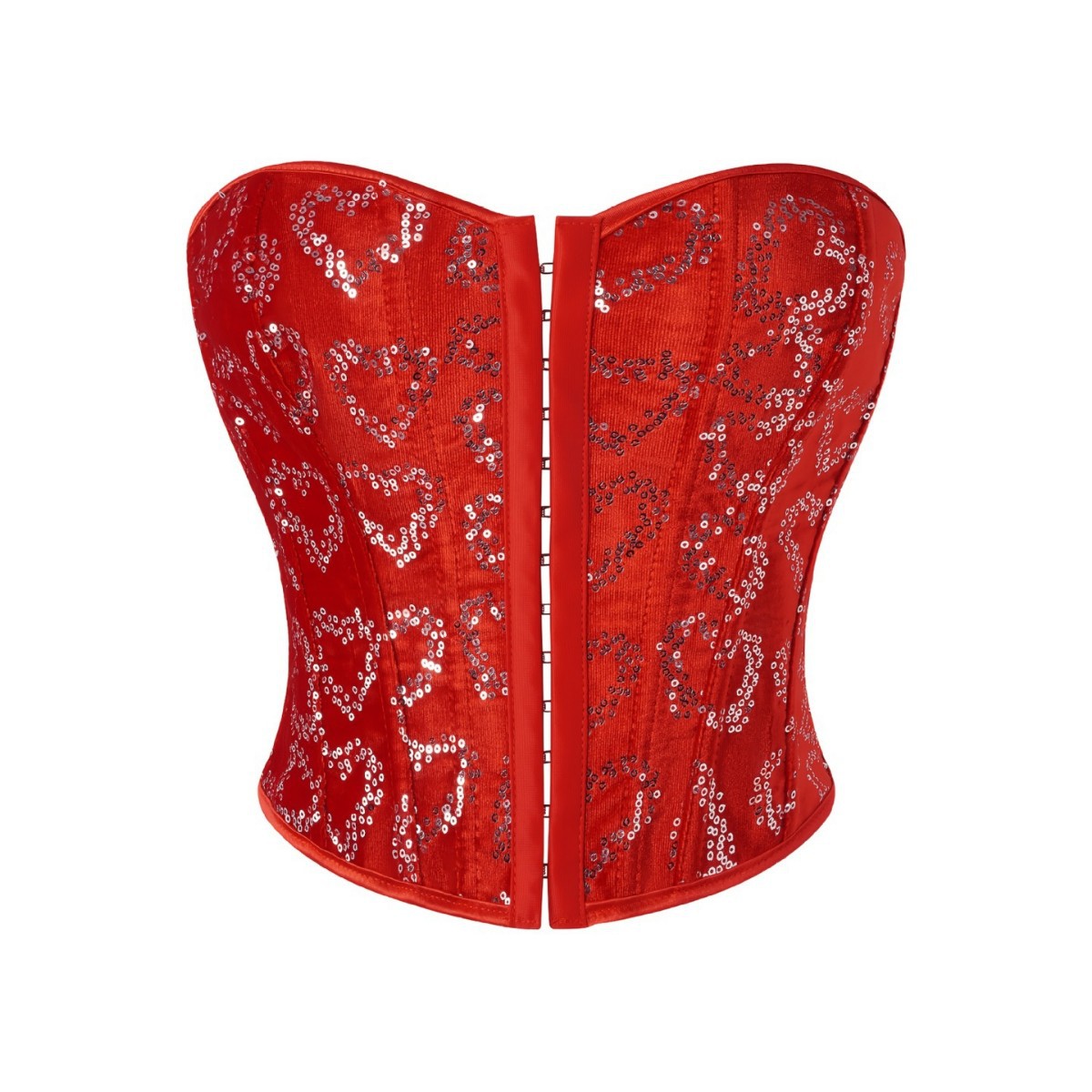 Europa y Estados Unidos transfronterizos sequinilla roja decoración delantera blusa de pecho cintura de cintura retrógrada corte vestimenta
