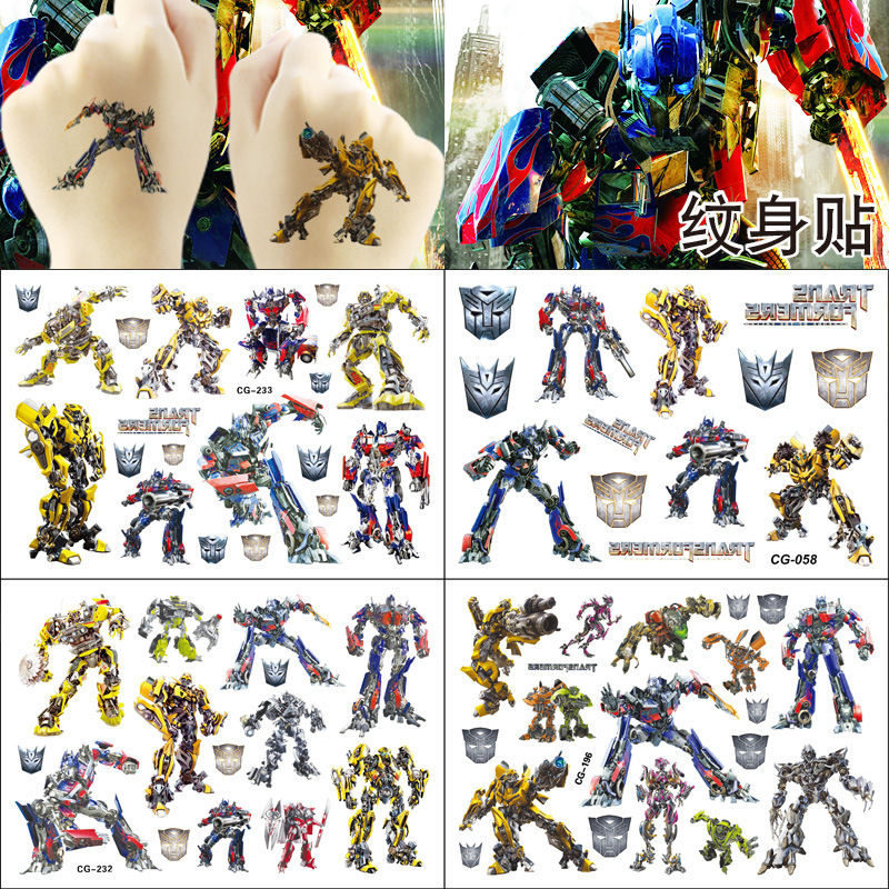 Deformation Autobot Boy Disposable Tattoo Sticker Children Tattoo Sticker Birthday Party Tattoo Sticker Water Transfer Sticker